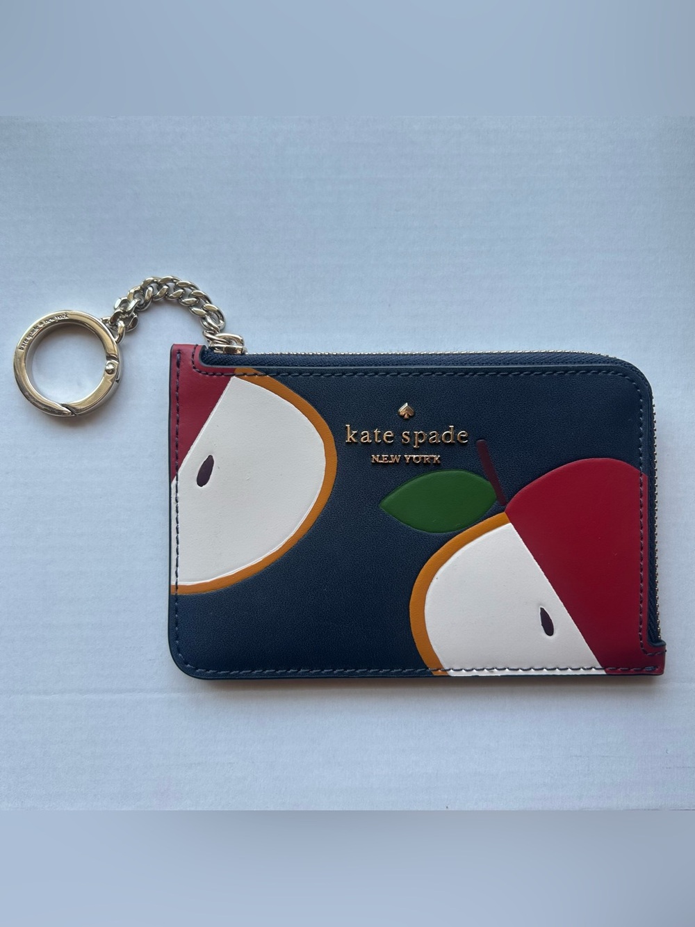 Kate Spade Honeycrisp Apple Medium L-zip Card Holder